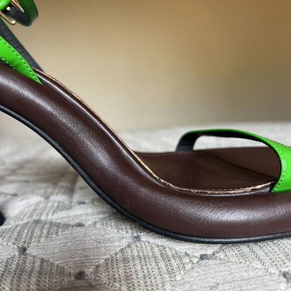 JW Anderson Bumper Tube Lime Green Patent Leather Strappy Heeled Sandal 38 US 8 - Picture 4 of 16